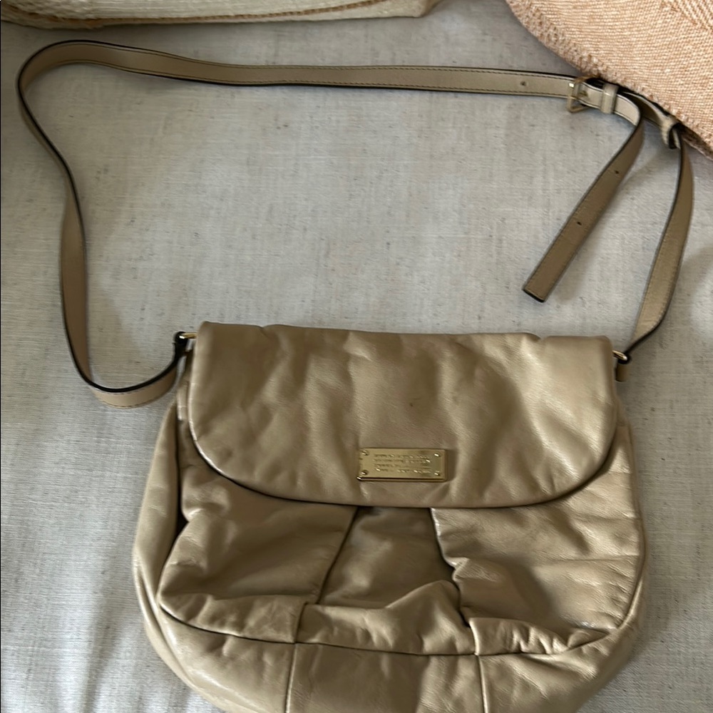 Marc Jacobs Tan Crossbody Bag with Flap Closure